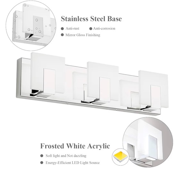 Modern Bathroom Vanity Light Fixture - Silver - Picture 3 of 5